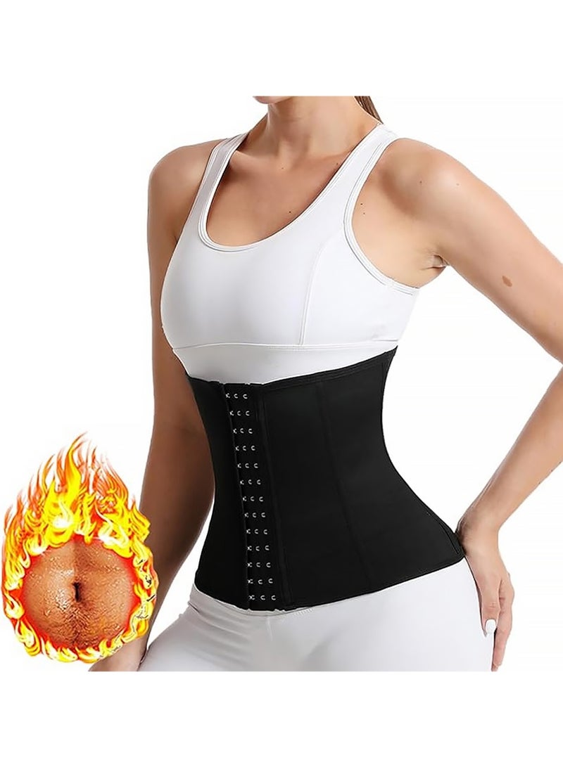 يوجي مدرب الخصر للمرأة ثلاثي الحزام تشكيل الجسم مدرب الخصر كورسيت مع سحاب و 3 صفوف إغلاق، حمام الساونا تدريب الحزام المقطع كورسيت تحت الصدر البطن التحكم الساعة التخسيس البطن تشكيل الجسم (م) - Image 1